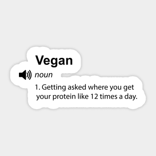 Funny vegan definition - Women Men Kids Sticker Sticker